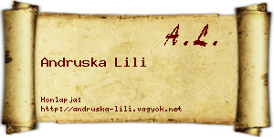 Andruska Lili névjegykártya