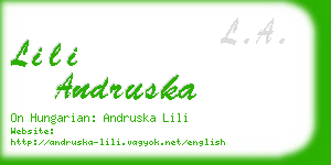 lili andruska business card